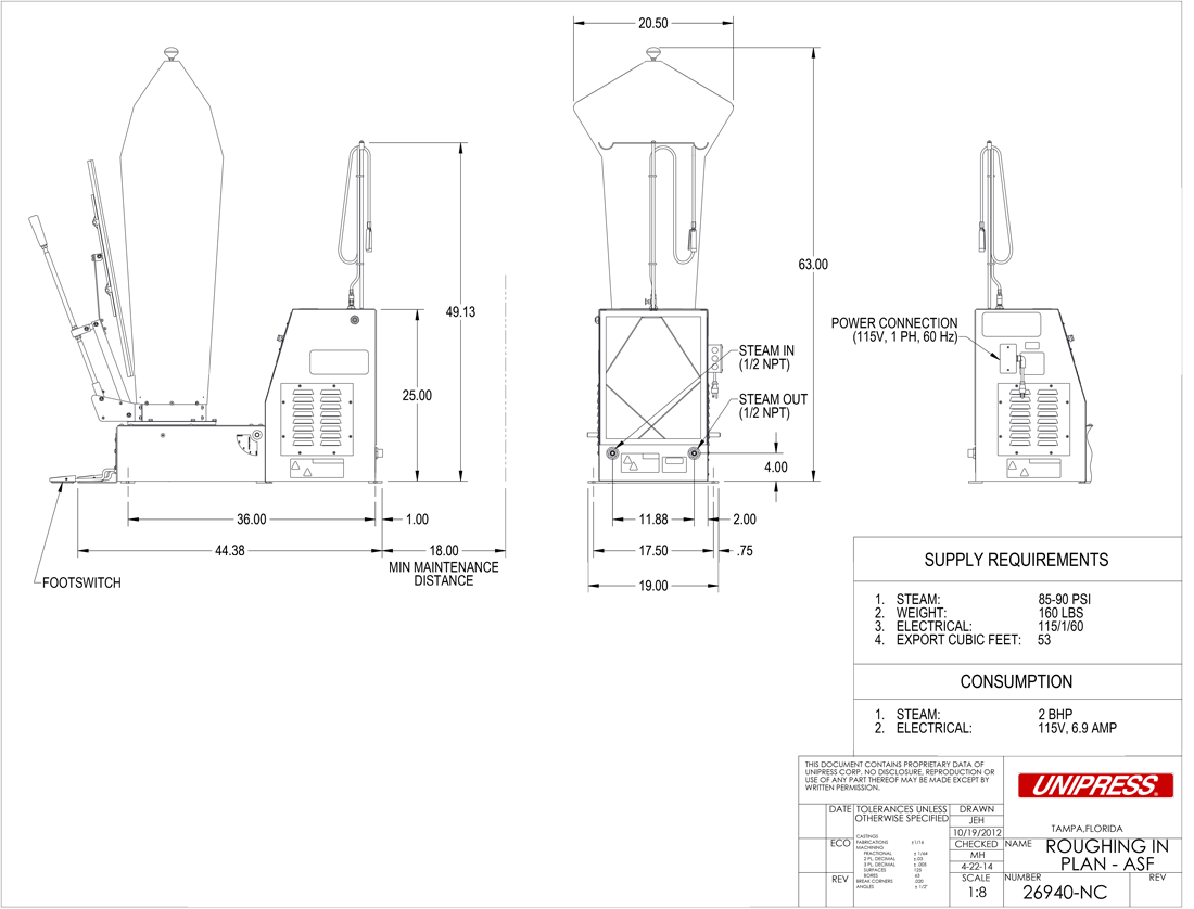 ASF Roughing-In Drawing