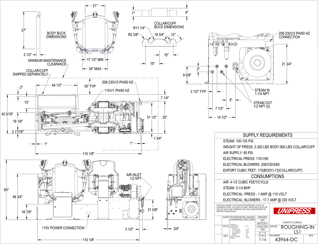 LS1 Roughing-In Drawing